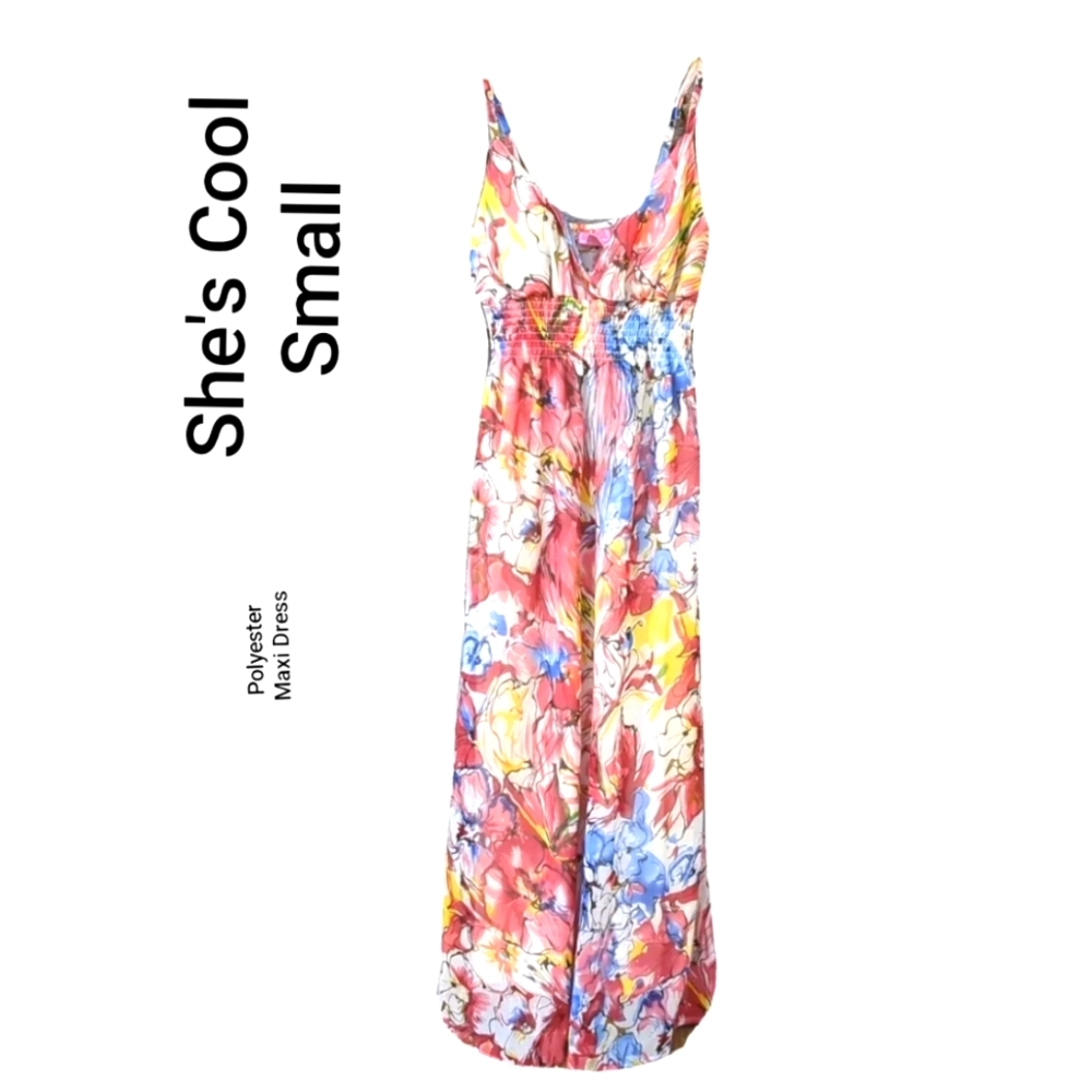 ♨️🌹 Floral Maxi Dress Spaghetti Straps Polyester Soft - Summer Attire